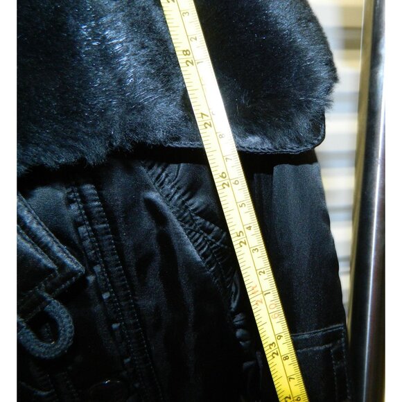 Christian Dior Black Satin & Faux Fur Cropped Jacket Size 6 Made In Italy - Picture 15 of 16